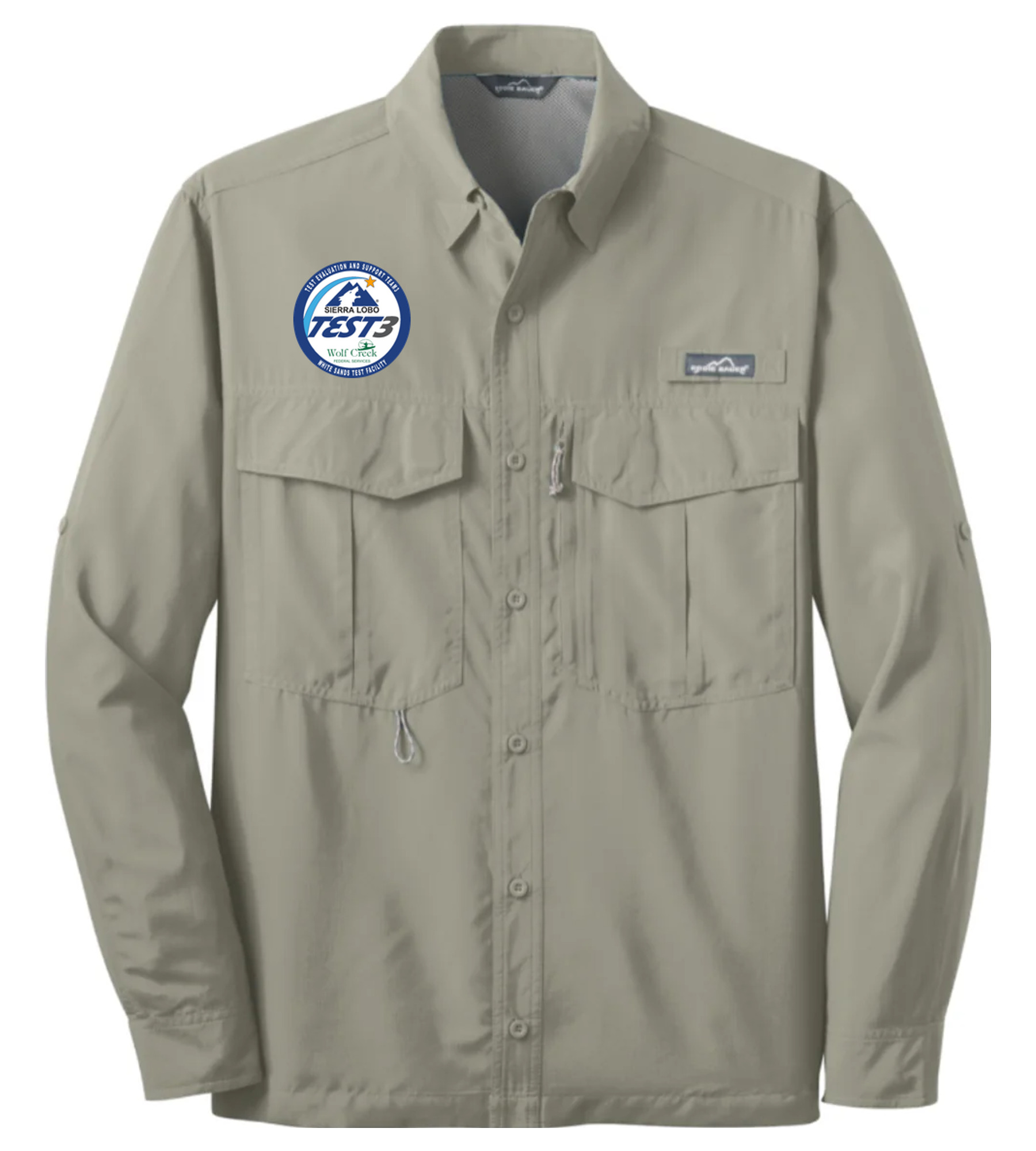 Eddie Bauer - Long Sleeve Performance Fishing Shirt Driftwood with TEST3